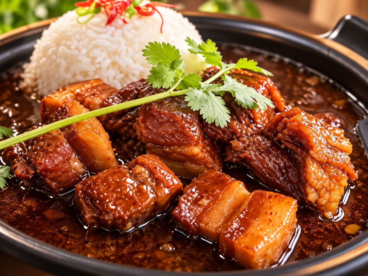 Southern Thai Moo Hong braised pork served with steamed rice